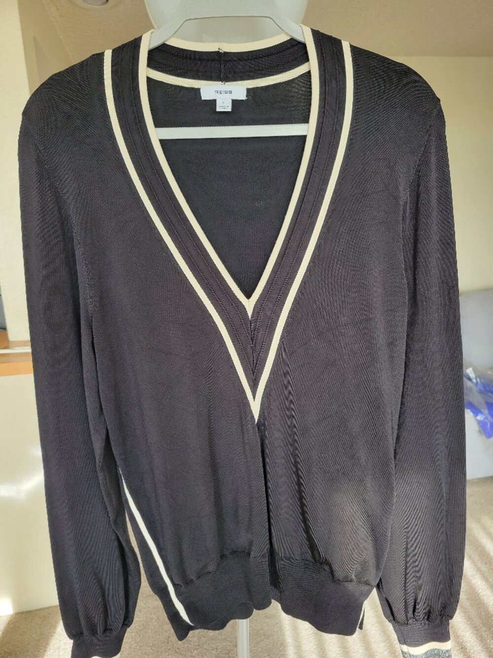 Reiss Faith Black Jumper Size Large